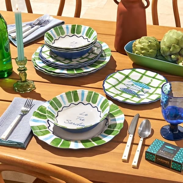 Beautiful by Drew Barrymore 12-Piece Bamboo Melamine Dinnerware Set deal
