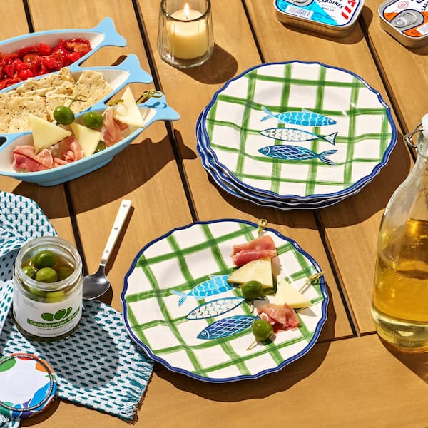Beautiful by Drew Barrymore 4-Piece Bamboo Melamine Sardine 9-Inch Salad Plate Set deal