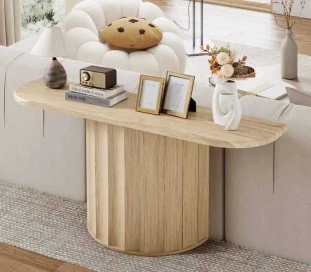 Farmhouse Halfmoon Pedestal Entryway Table only $52.99 shipped (Reg. $300!)