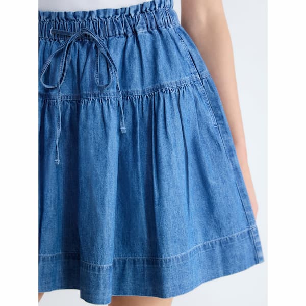 Free Assembly Women's Tiered Denim Mini Skirt