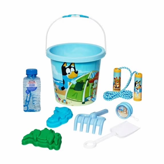Little Kids Bluey Summer Fun Set. Bluey 7PC Beach Bucket