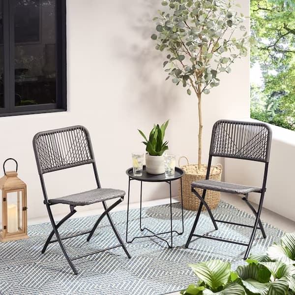 Mainstays 3-Piece Steel and Wicker Rope Folding Outdoor Patio Bistro Set deal
