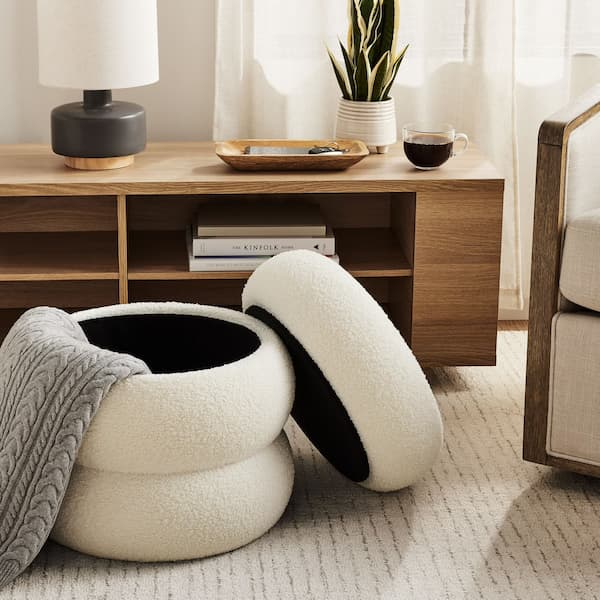 Mainstays Boucle Cloud Storage Ottoman