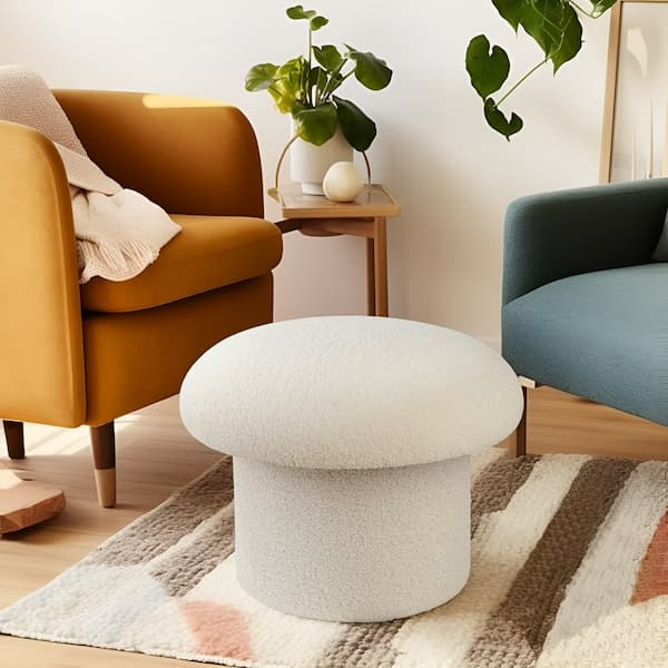 Walmart Furniture Deals: Boucle Mushroom Upholstered Storage Ottoman only $32.28, plus more!