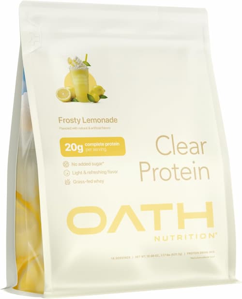 Oath Nutrition Clear Whey Isolate Protein Powder, Frosty Lemonade, 18 Servings