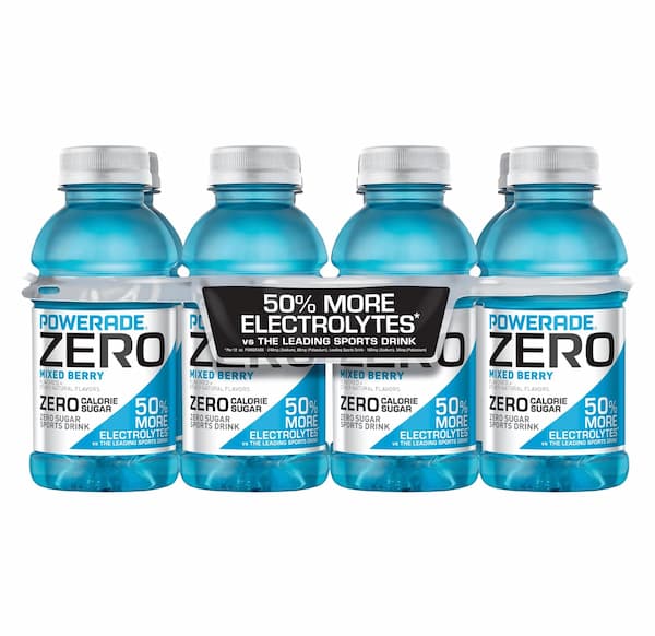 POWERADE ZERO Sugar Sports Drink, Mixed Berry Electrolytes, 12 Oz (8 Pk)