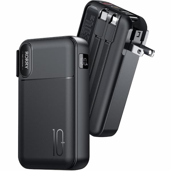 RORRY 3-in-1 Portable Charger with Wall Plug 10000mAh Power Bank deal