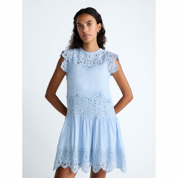 Scoop Women's and Women's Plus Crochet Mini Dress