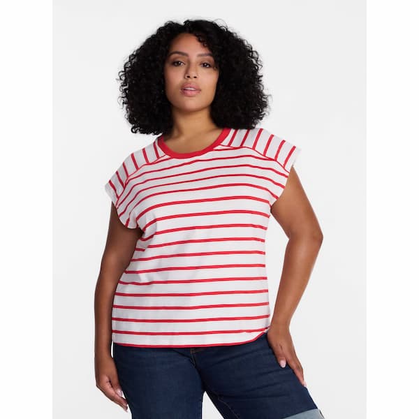 Time and Tru Women's Muscle Tank Top with Piped Trim