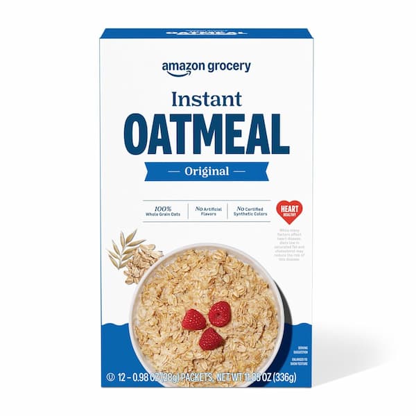 Amazon Grocery Original Instant Oatmeal, 12-Count deal
