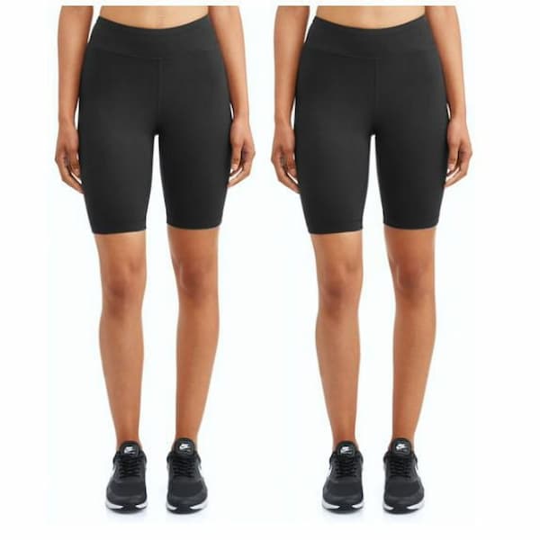 Athletic Works Womens Mid Rise 9 Bike Short, 2 Pack deal