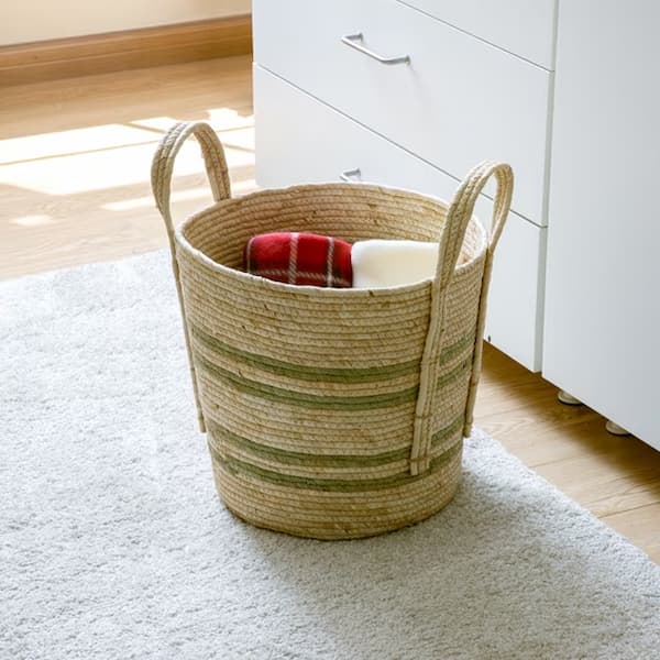 Better Homes & Gardens Natural Maize Colored Stripe Basket deal