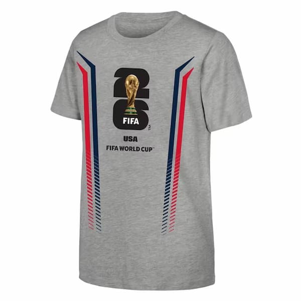 FIFA World Cup 2026 Men's Gray Stripe USA Soccer Graphic Tee deal
