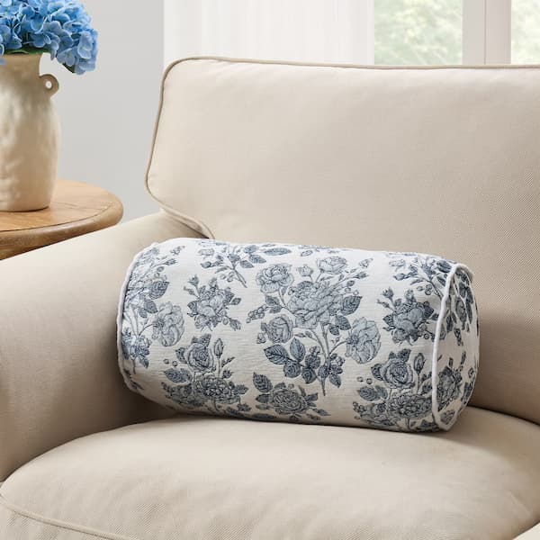 Floral Toile Bolster Decorative Pillow