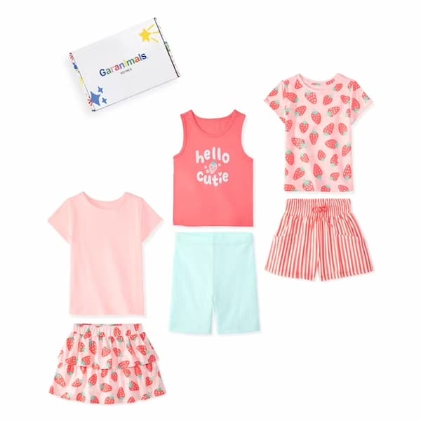 Garanimals Girls' Cotton Outfit Sets with Graphic Tops & Bottoms, 6-Piece deal