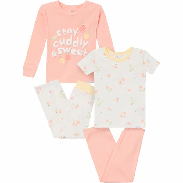 Gerber Toddler Neutral Tight Fitting Pajama Set, 4-Piece
