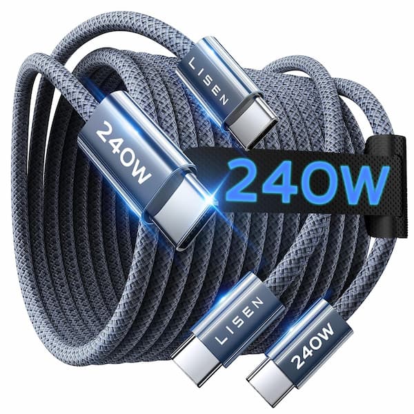 LISEN USB C to USB C Cable, 240W Fast Charging Type C Charger Cord 