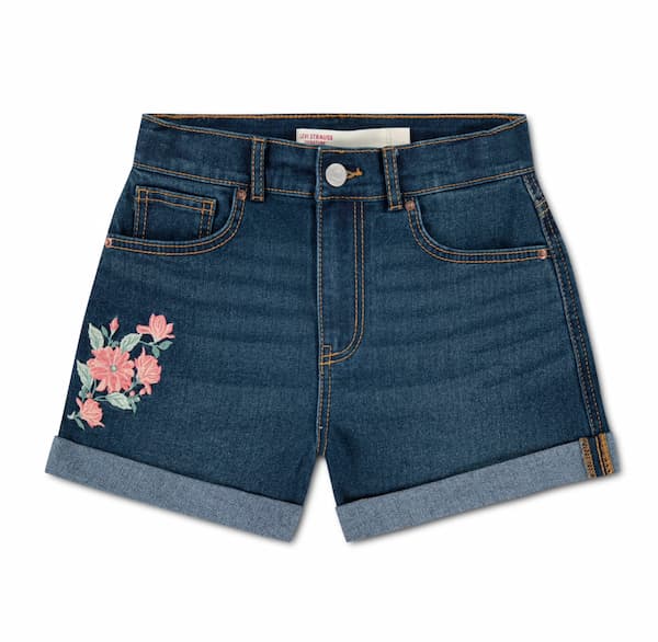 Levi Strauss Signature Girls High Rise Mom Denim Shorts