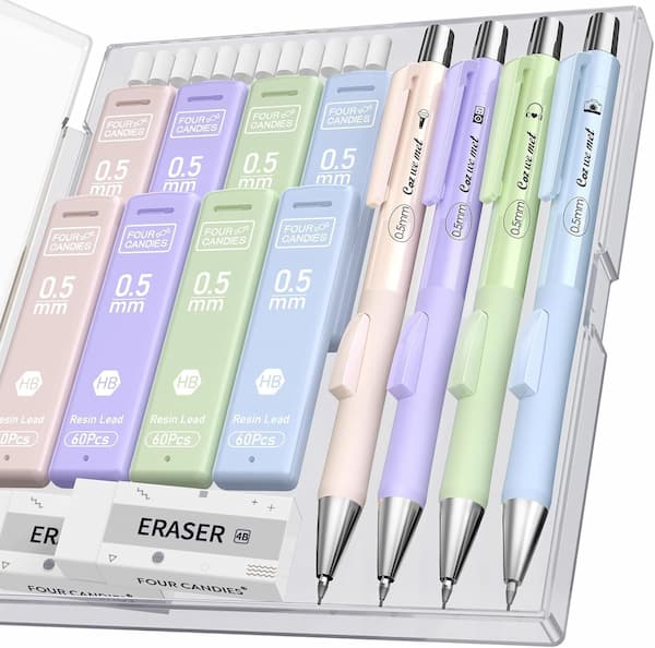 Mechanical Pencil Set with Case, Lead Refills, and Erasers only $4.94 shipped!