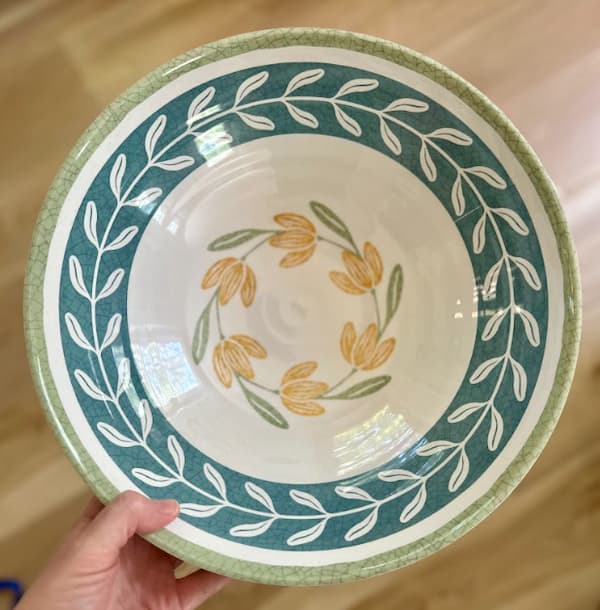 Better Homes & Gardens Bamboo Melamine Floral Serve Bowl f