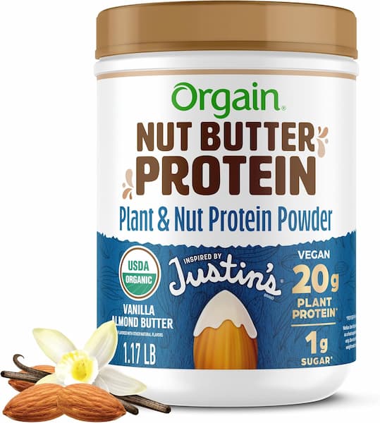 Orgain X Justin’s Organic Vegan Nut Butter Protein Powder, Vanilla Almond Butter deal