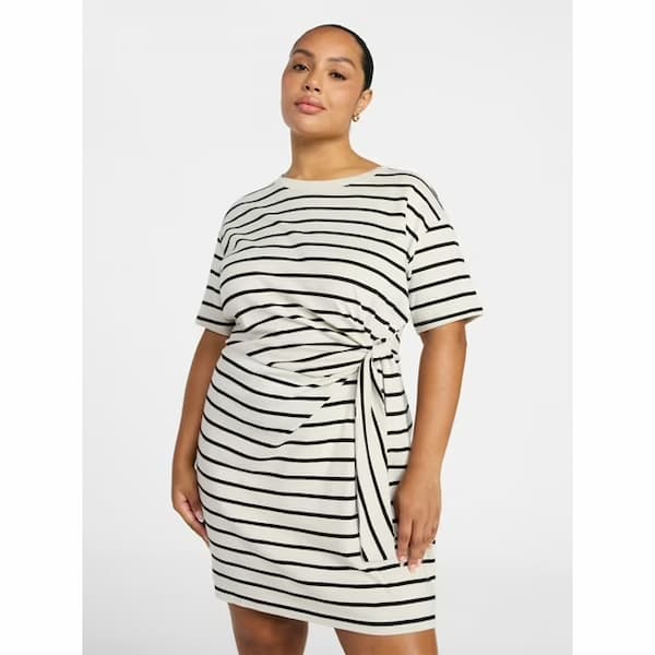 Terra & Sky Women’s Plus Front Twist Dress with Short Sleeves deal