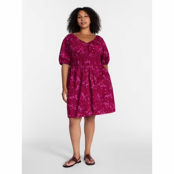 Terra and Sky Women's Plus Mini Cinched Waist Dress deal