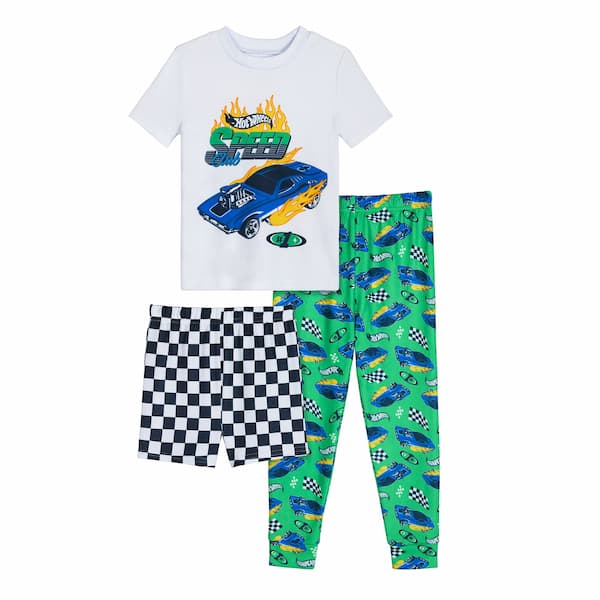 Toddler Boys Short Sleeve Pajama Set, 3-Piece
