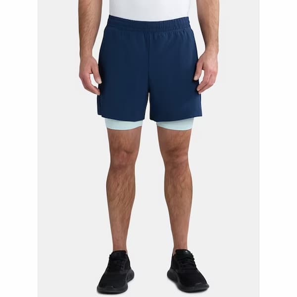 Athletic Works Men's and Big Men's 2 in 1 Gym Shorts with Liner deal