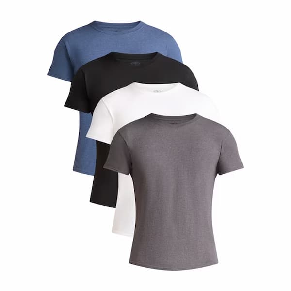 Athletic Works Men's and Big Men's Cotton Active Tee, 4-Pack deal