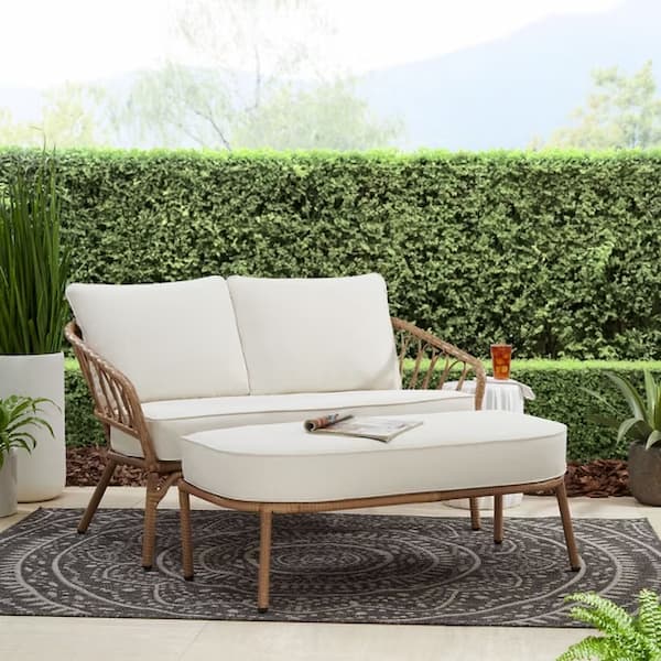 Better Homes & Gardens Willow Sage All-Weather Wicker Outdoor Loveseat and Ottoman Set deal