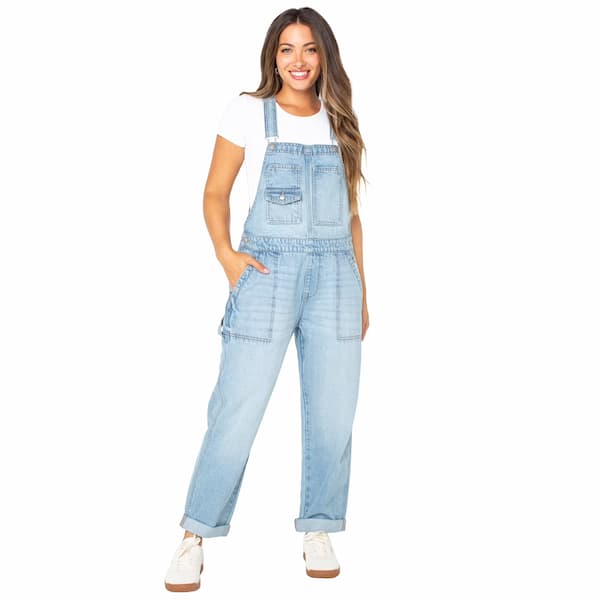 Celebrity Pink Women's Boyfriend Cuffed Denim Overall