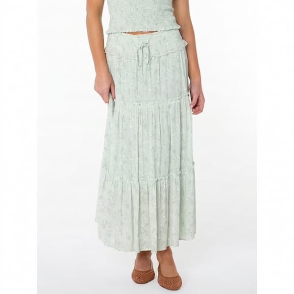 Celebrity Pink Women's and Women's Plus Floral Print Tiered Maxi Skirt deal