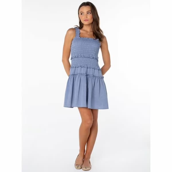Celebrity Pink Women's and Women's Plus Smocked Ruffle Mini Dress deal