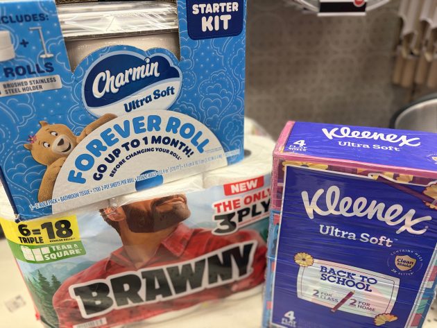 Charmin Brawny Kleenex
