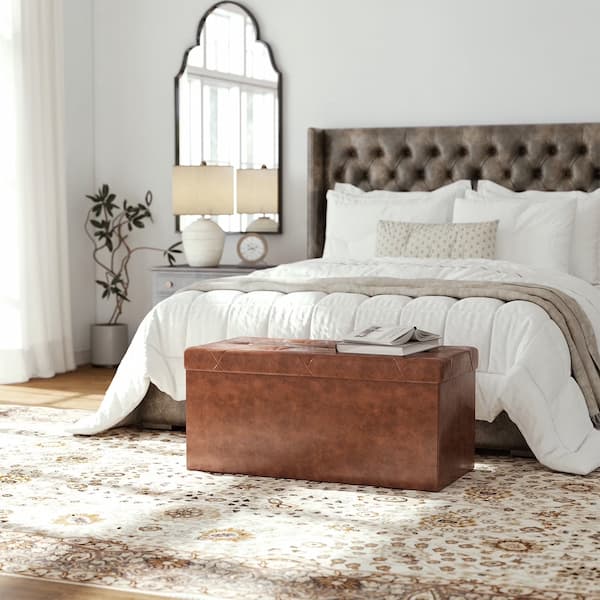 Concetta 30" Storage Ottoman Bench in Faux Leather