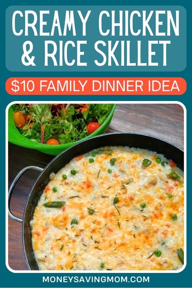 Creamy Chicken and Rice Skillet ($10 Family Dinner Idea)