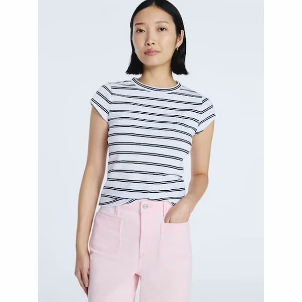 Free Assembly Women's and Women's Plus Cap Sleeve Tee