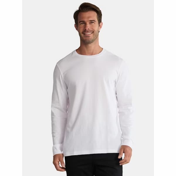 George Men's & Big Men's Relaxed Fit Cotton Crewneck Long Sleeve T-Shirt deal
