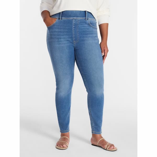 Terra & Sky Women's Plus Size Pull On High Rise Skinny Jeggings