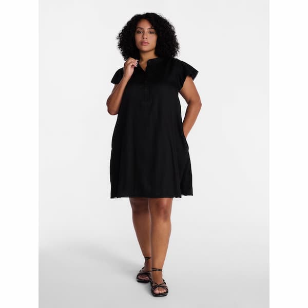 Time and Tru Women's Flutter Sleeve Mini Dress
