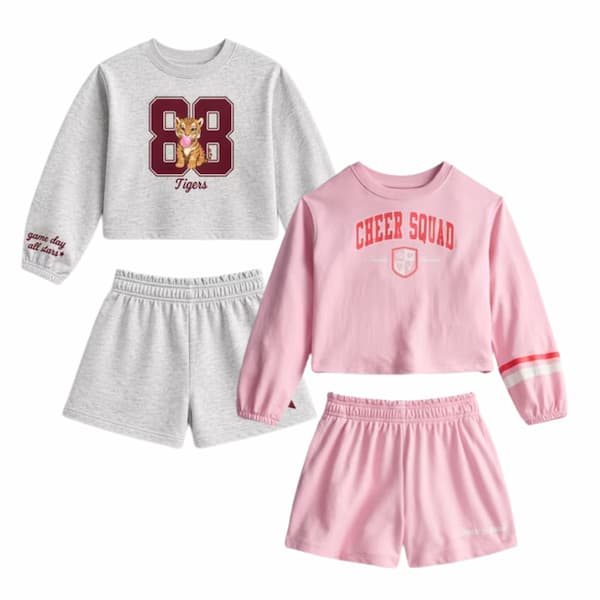 Kids’ Clothes Deals at Walmart: Girls’ Sweatshirt and Shorts Set, 2 Piece, as low as $6.29, plus more!