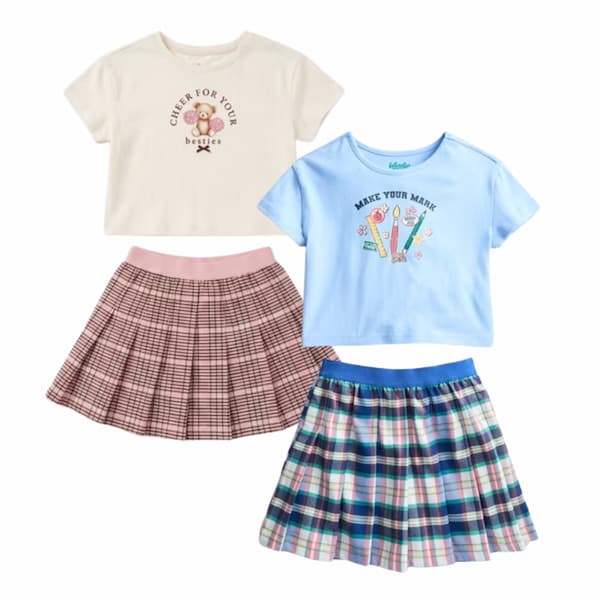 Wonder Nation Little Girls T-Shirt and Scooter Skirt Set deal
