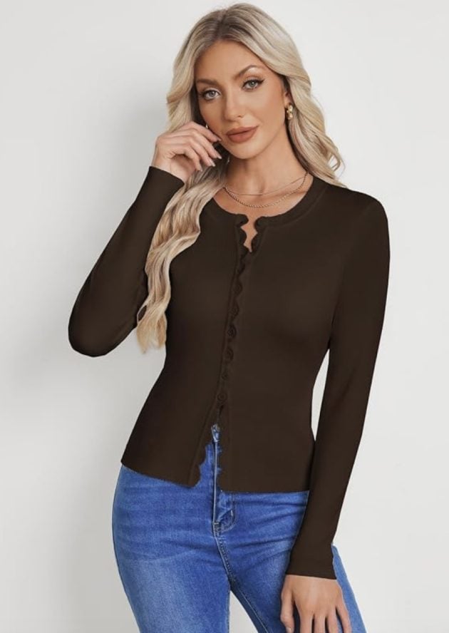 Women’s Cropped Button Up Cardigan only $16.79!