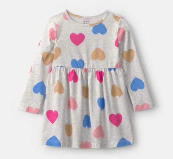 Toddler Girl Heart Long-Sleeve Dress