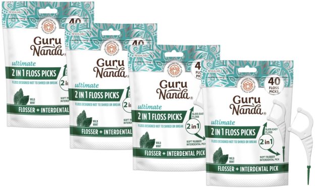 GuruNanda Dental Floss Picks, 40 Count only $0.90 shipped!