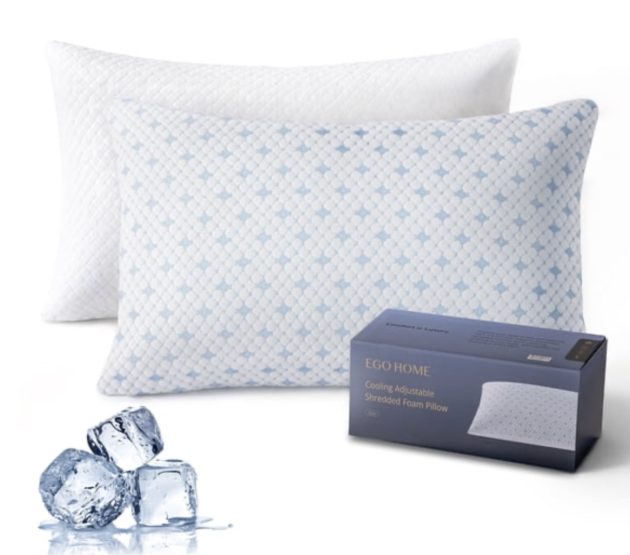 EGOHOME 2-Pack Adjustable Cooling Bed Pillows only $19.99!