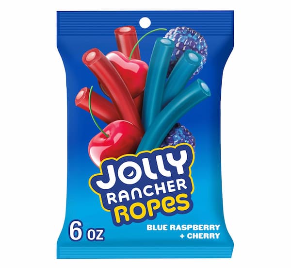 JOLLY RANCHER Ropes Blue Raspberry & Cherry Candy Bag, 6 oz 