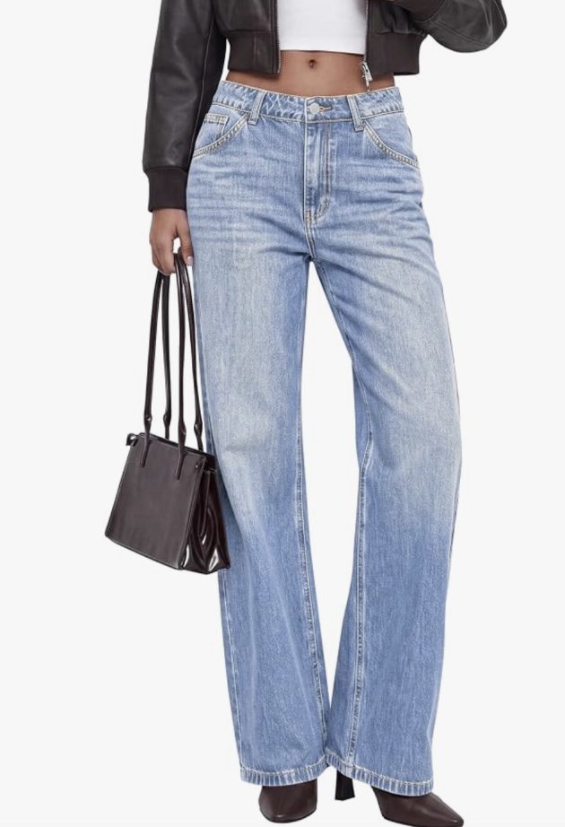 Women’s High Waisted Casual Wide Leg Jeans only $25.34 shipped!