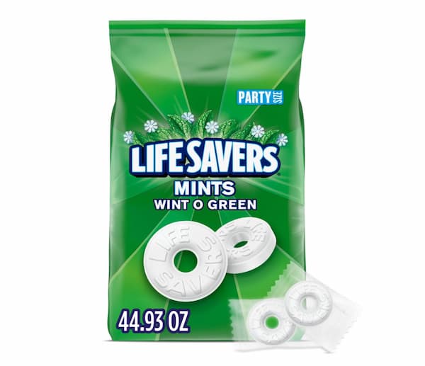 LIFE SAVERS Wint O Green Breath Mints Hard Candy Bulk Bag, 44.93 oz